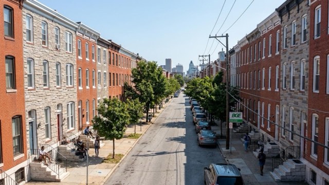 Baltimore, Maryland residential neighborhood street